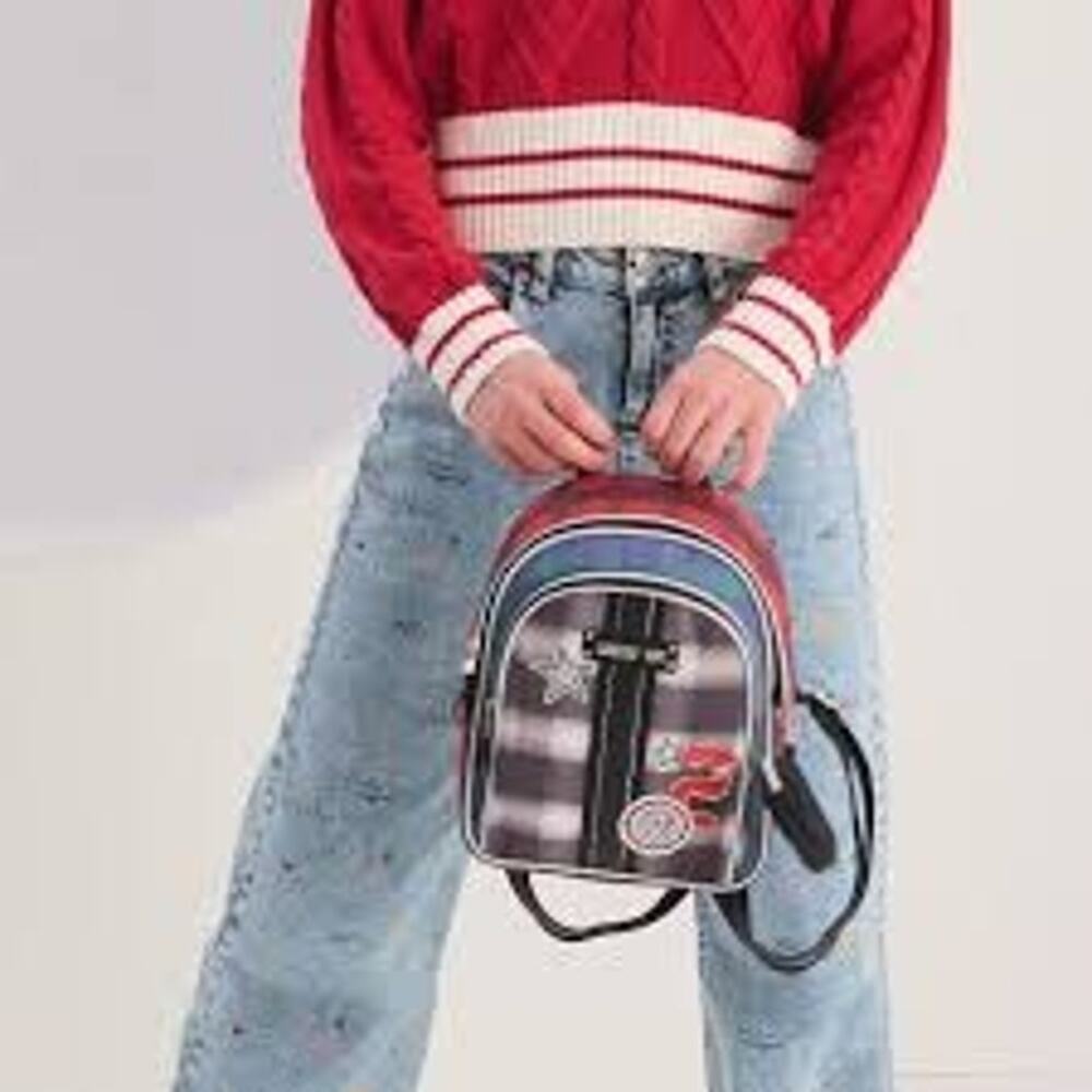 Limited Too Retro Y2K Clueless Cosplay Academia Black Red Plaid Mini Backpack